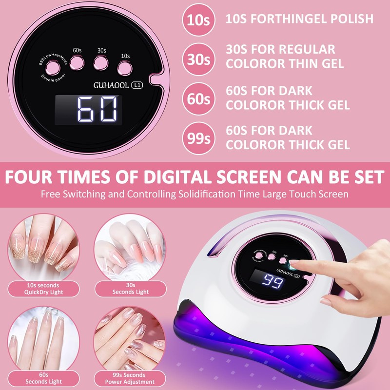 GUHAOOL 180 W Nail Dryer Lamp, UV Lamp for Gel