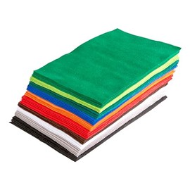 VBS Felt Craft Felt 50 Sheets Approximately 20 x 30 cm Plastic Panels 10 Colours Assorted Colours Kids Craft Craft Felt Coaster Tablemat Felt, Mega Pack, XXL