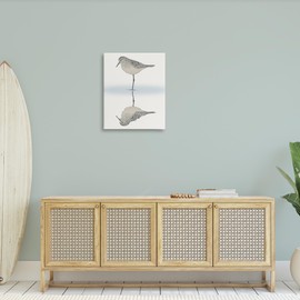 Stupell Industries Tranquil Sandpiper Bird Reflection Shallow Beach Shoreline Canvas Wall Art, Design By Ziwei Li