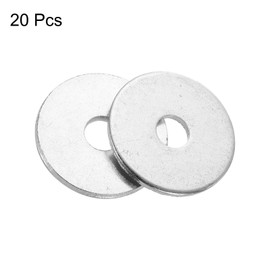 sourcing map 6mm x 25mm x 2mm Zinc Plated Carbon Steel Flat Washer for Screw Bolt 20Pcs
