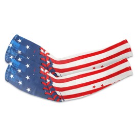 Blinket Soldiers Veterans Day Arm Sleeves for Men UV Protection Work American Flag 16.14" x 4.33" Cooling Arm Sleeves for Outdoor Activities Sun Protection Sports Military Support Style B