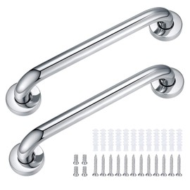 Pack of 2 30 cm Grab Rail Stainless Steel Non-Slip for Bathroom Bathtub Grab Rail Shower Safety Handles Handle Bathroom Wall Grab Rail Bath Handle Shower Handle for Disabled Seniors Children