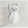 WENKO Suction Hook Cat White - Wall Hook, Coat Hook,