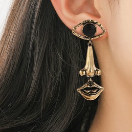 RELOVET Evil Eye Earrings Dangle Drop Lips Nose Gold Egyptian Boho Women Statement Fashion Jewelry
