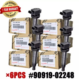 OEM 6PCS DENSO 90919-02248 UF495 Ignition Coils for 2003-2009 Toyota 4Runner 4.0L V6