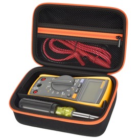 BoobowL Hard Carrying Case Compatible with Fluke 17B+/15B+/ 117/116/ 115/114/ 107 Digital Multimeter, Protective Storage Bag with Zippered Mesh Pocket & Detachable Divider for Accessories (Box Only)
