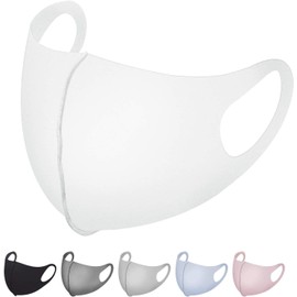 Victory Road Mask for Summer, Set of 6, Cool Touch Sensation, Washable Mask, UV Protection, 3D Type, Repeated Usable, Unisex, Hay Fever Prevention, Natural Eye Naturali (Light Blue)