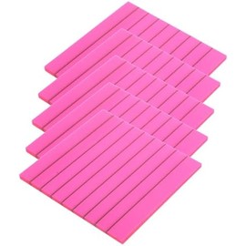 Kit de 5 Blocs de Notas Adhesivas Reutilizables Color Rojo Líneas, Diseño Translúcido de Pet para Oficina y Listas de Tareas