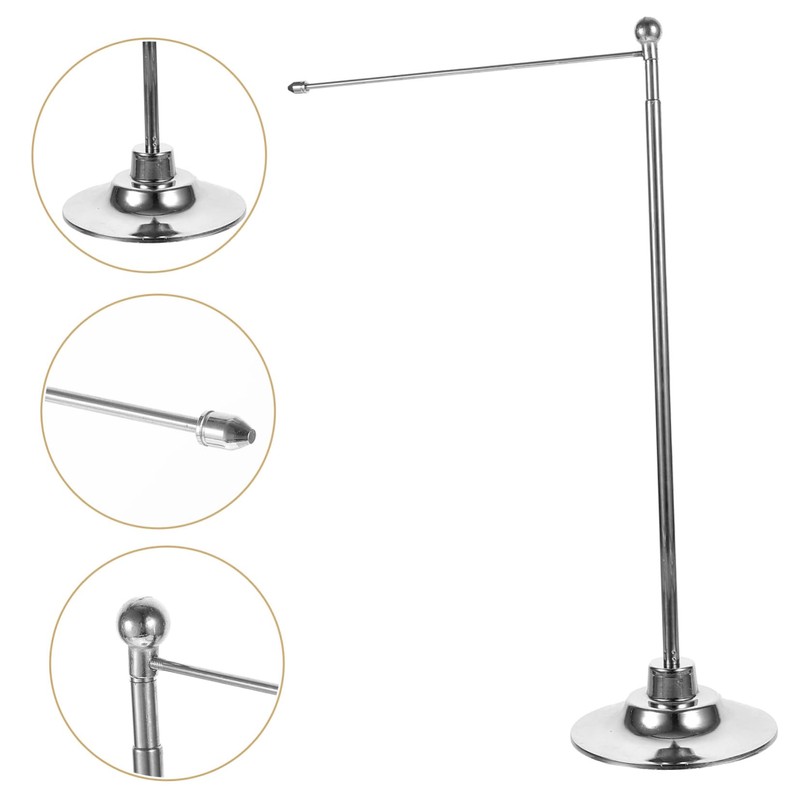 SEWACC Metal Desktop Flagpole Sturdy Flag Base Stand for Home