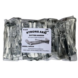 Quick Screw 5" 100 Pack Heavy Duty Hidden Rain Gutter Bracket Hook Hangers with Clip …