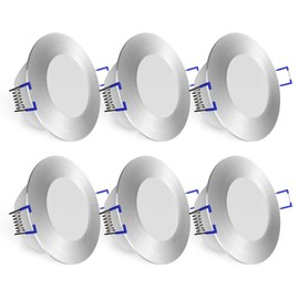 linovum Weevo Ceiling Light Recessed LED Dimmable & Extra Flat Recessed Spotlight 230 V Brushed 6.5 W Light Neutral White Pack of 6