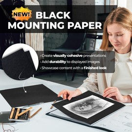 Dunwell Art Portfolio 9x12 Folder - (Blue) with Black Mounting Paper, Portfolio Folder for Artwork, 9 x 12 Art Folder, 24 Pockets Display 48 Pages, Portfolio Binder, Portfolio Book, Art Binder