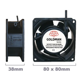 GOLDMAN SERVICE Axial High Temperature Insertable Fan Metal Universal 80 x 80 x 38 mm