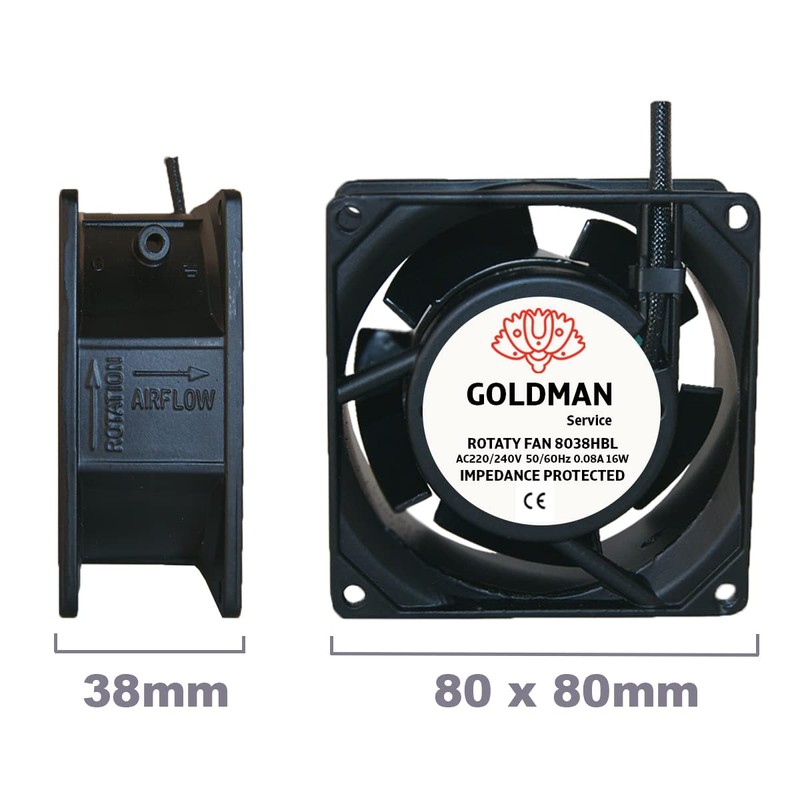 GOLDMAN SERVICE Axial High Temperature Insertable Fan Metal Universal 80