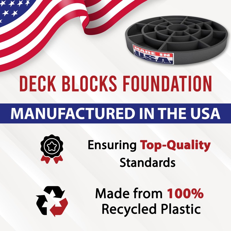 USA Made Pier Pads 10" Deck Blocks (10-Pack) – Heavy-Duty
