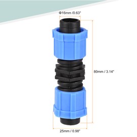 MECCANIXITY Drip Irrigation Tubing Coupling Barbed Locking Fitting for 16mm Drip Tape Tubing Sprinkler System Blue Pack of 20
