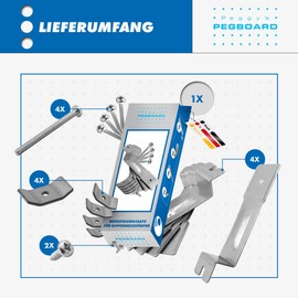 Pegboard - 1 x Set Halterung für Heizkörperverkleidung aus 2 mm Stahlblech verzinkt für Rippenheizkörper und Röhrenheizkörper, Befestigungssatz mit 4,5 cm Breite zum Einhängen - Made in Germany