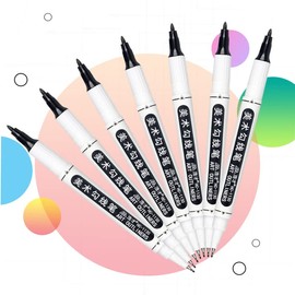 1/5Pcs Black Twin Tip Graphic Marker Pen Dual Nub Drawing Pen Fine Line for Writing Signature Marking