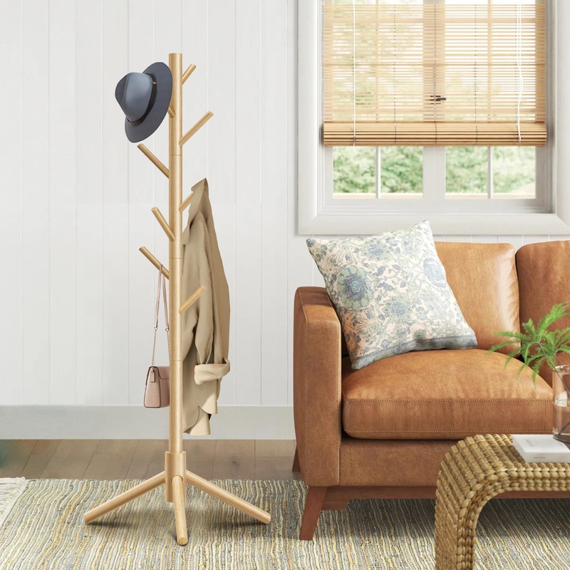 Azaeahom Coat Rack, Coat Racks Freestanding with 8 Hooks 3