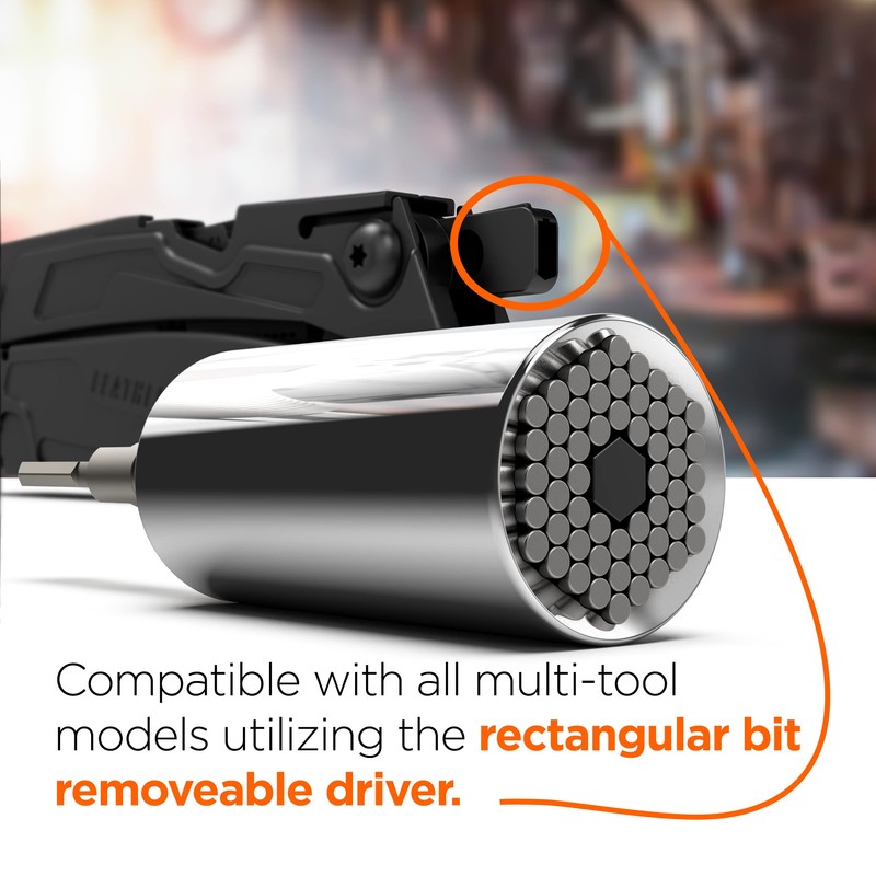 Galvanox Universal Socket Adapter Compatible with Leatherman Flat Bit System