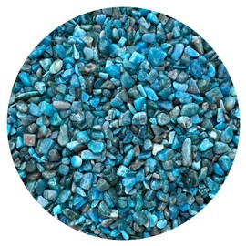 Wholesale Natural Semi Tumbled Apatite Gemstone Chips, Crushed Mini Crystals, Undrilled Crystal Chips (Apatite, 0.25 Pound)