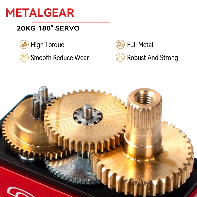 Miuzei 20KG RC Servo Motor High Torque Metal Gear Digital