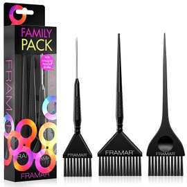 Framar Family Juego de brochas para teñir el cabello, kit de brochas para teñir el cabello, brocha para teñir el cabello, brocha para teñir el cabello para aplicar color de cabello, 3 unidades
