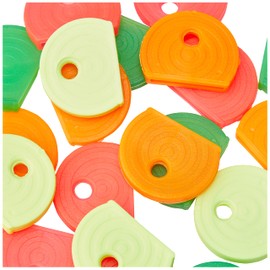 Merriway BH01826 (24 Pcs) Assortment of Fluorescent Neon Key Cap Covers, 4 Colours - Pack of 24 Pieces