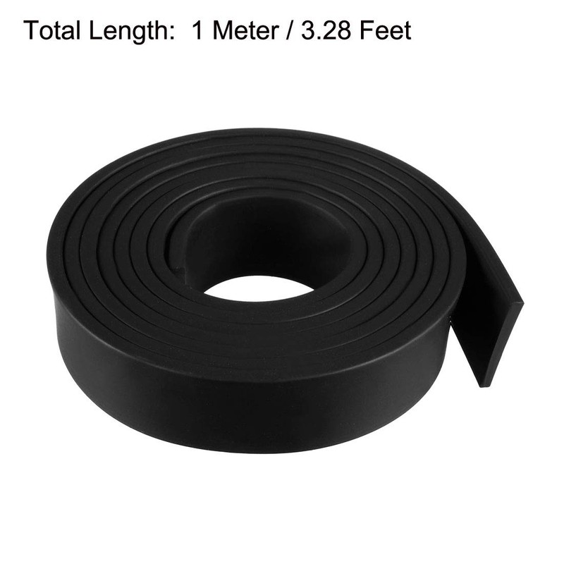 sourcing map Rubber Seal Rubber Strip Solid Rectangle 15mm Wide,