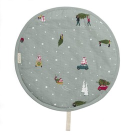 Sophie Allport Circular Single Hob Cover Home for Christmas 100% Cotton Hob Protector