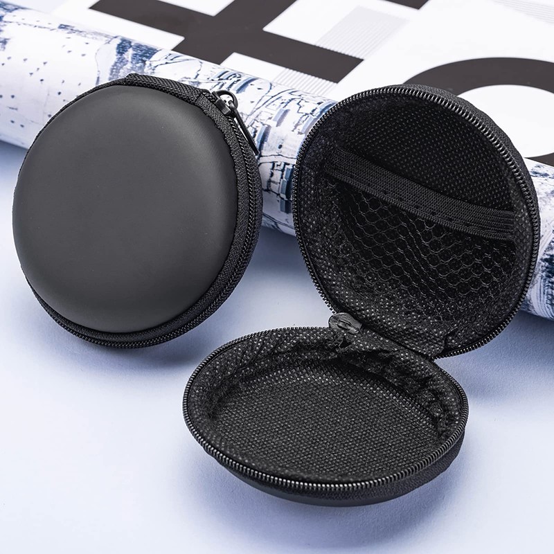 Earbud Storage Case, Semi-Hard Case, With Inner Net Pocket, Compact,