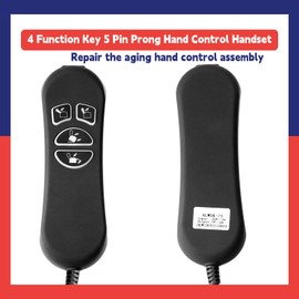 Dusledel 4 Button 5 Pin Prong Hand Control Handset Replacement for Okin for Limoss for Kaidi for Mulin Lift Chairs Motor Controller with USB and Backlight for Electric Sofa and Recliners