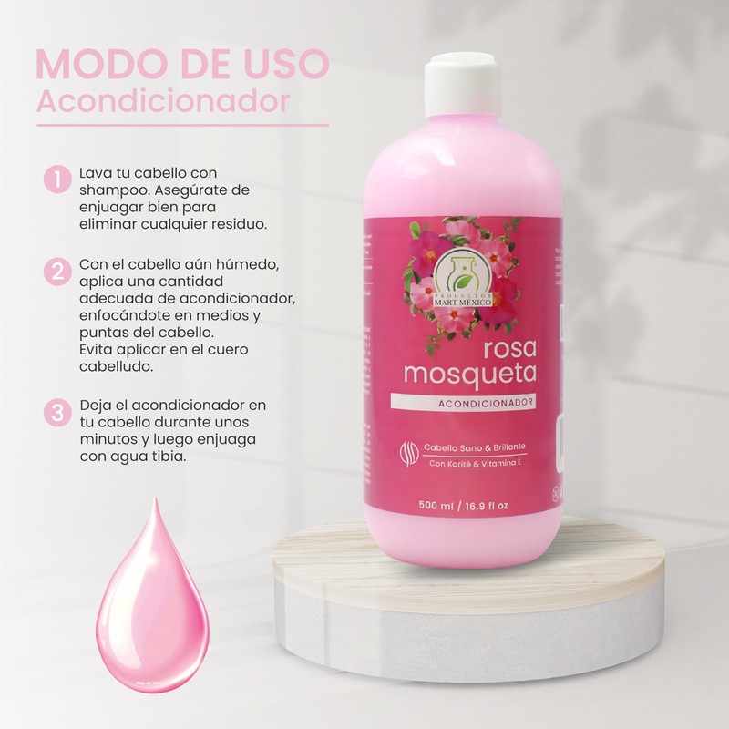 Acondicionador Rosa Mosqueta Productos Mart Oficial 500 Ml