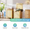 SMIBUY Double Laundry Hamper with Lid, 120L Bamboo Laundry Basket