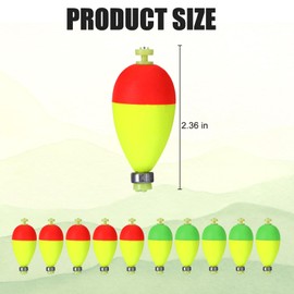 10pcs Fishing Bobbers Floats, Catfish Bait Weighted Slip Lock Bobbers Stops for Crappie Fishing Tackle Box Corks, Large Oval Steelhead Peg Floats Catfishing, Fishbites Supplies for Fishes Lovers