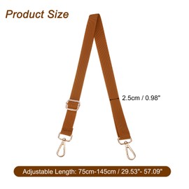 sourcing map Wide Shoulder Strap, 2.5cm Adjustable Crossbody Purse Strap Replacement for Shoulder Bag Handbag, Light Brown, Light Gold Pull Core Buckle