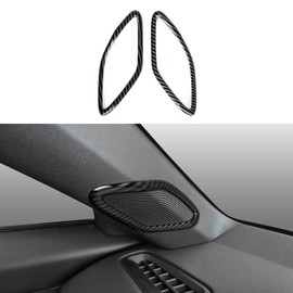 BRMYL Car Window Pillar Speaker Cover Decals for 2022 2023 2024 2025 Honda Civic 11th Gen Accessories ABS Carbon Fiber Stickers