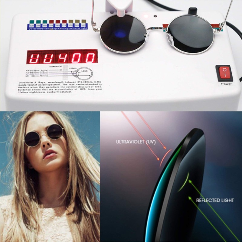 M2Ma Polarized Round Sunglasses for Men, Flat TAC Lens, Polarized