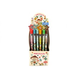 TINYMILLS 24 Pcs Garden Fairy Mushroom Stackable Pencil Assortment with Eraser for Party Favors Goodie Bag Stuffers VBS Classroom Rewards Carnival Prize Tea Party Fairies Party