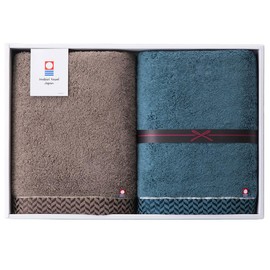 Imabari Towel, Bath Towel, Imabari, Gift Box, Highest Quality, Super Thick, Premium (1 Bath Towel Mocha + 1 Navy Navy) Towel Set, Present, Moving, Greetings, Baby Shower, Wedding Gift, Cotton, Fluffy,