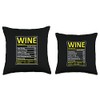 Thanksgiving Christmas Wine Nutritional Facts Labels Throw Pillow