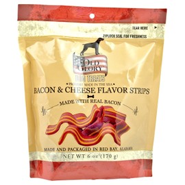 Old Glory Dog Treats, Proudly Made in the USA, 6 Oz. (Bacon & Cheese Flavor Strips Made with Real Bacon)