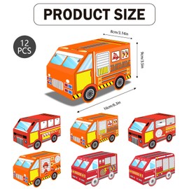 SINGOMON 24PCS Fire Truck Party Favor Boxes Fire Truck Candy Boxes Firetruck Boxes Cookie Boxes Treat Boxes for Fire Truck Birthday Decorations Firetruck Party Decorations