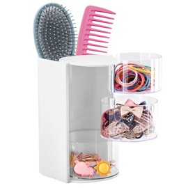 3-Layer Hair Accessories Organizer with Hair Brush Holder