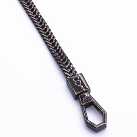 Model Worker Iron Flat Chain Strap Purse Chain Straps Handbag Chains Shoulder Cross Body Replacement Snake Bone Chain Straps with Metal Buckles (23.6", Gun-Black)