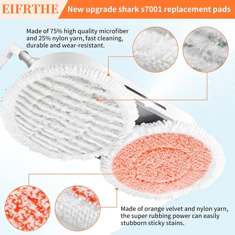 Steamer Mop Pad Replacement for Shark S7001 S7000AMZ S7000 S7001TGT