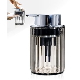 BRARIOS Pump Dispenser Face Wash Push Type Refillable Soap Dispenser Light Luxury Manual Leakproof Thick Foam Large Capacity Portable Durable Kitchen Company Home Holidays (Grey)