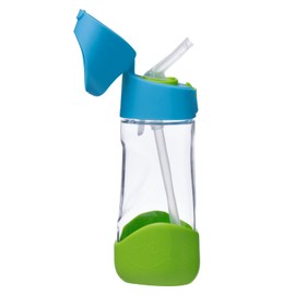 b.box Kids Water Bottle – Tritan Toddler Drink Bottle with Straw for School, Daycare, Travel w/Easy-Grip Triangular Design, Leak Proof Lid & Handle, BPA Free, Dishwasher Safe (Ocean Breeze)