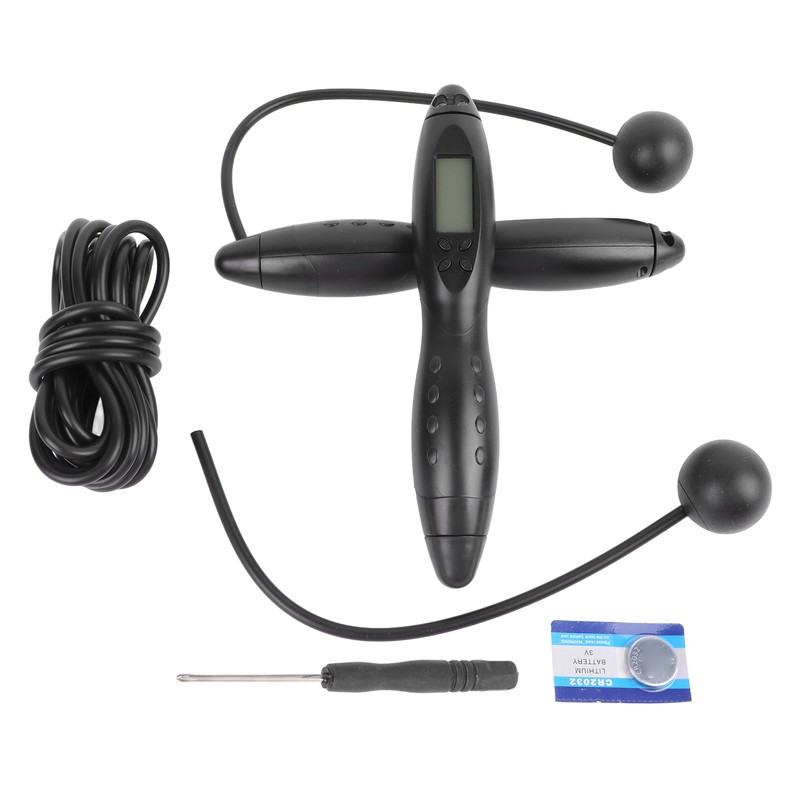 Black Smart Electronic Jump Rope with Counting Function Adult Fitness