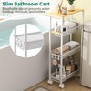 4-Tier Slim Utility Rolling Laundry Cart with Wheels, Easy to